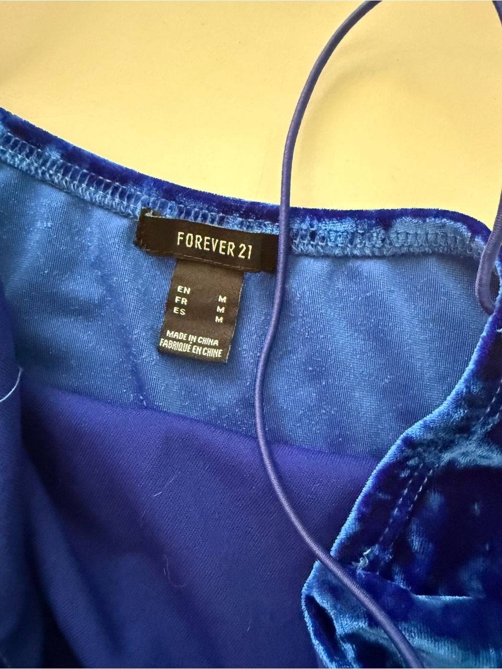 Forever 21 Royal Blue Crushed Velvet Midi Dress Spaghetti Straps Rich Texture - Picture 4 of 6